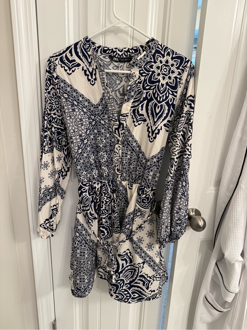 ZARA Navy and White dress